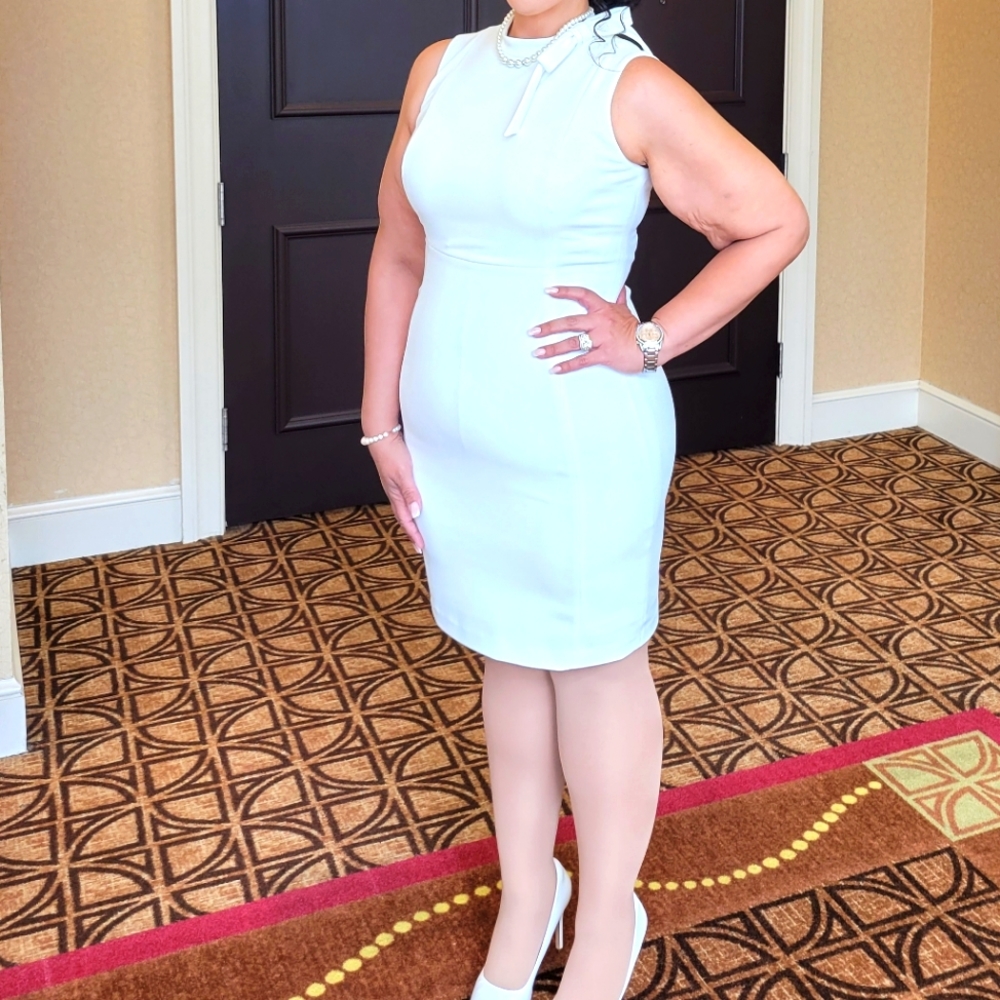 Calvin Klein white dress with tie